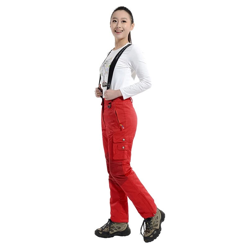 TWTOPSE – pantalon thermique pour femme, imperméable, coupe-vent, idéal pour le snowboard, le ski et la randonnée, collection hiver: Red Women Pants / China S