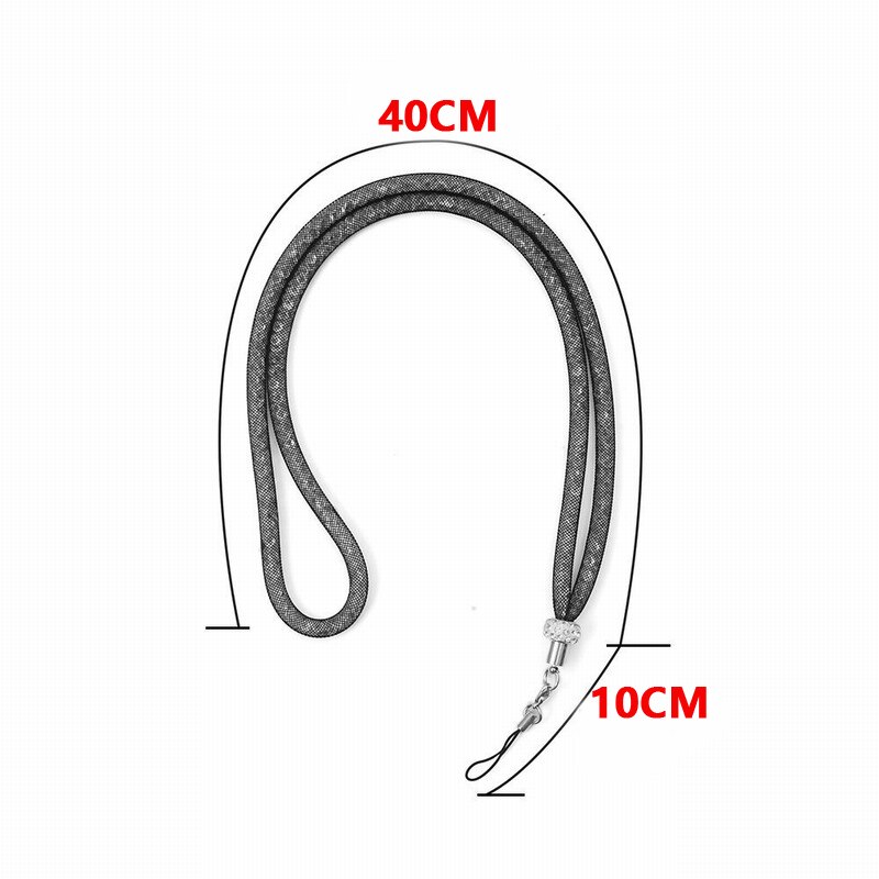 Lanyard Strap Crystal Neck Strap for iPhone 7 Plus 8 X SE Cellphones Phone Cases Keys Necklaces Rhinestone Keychain