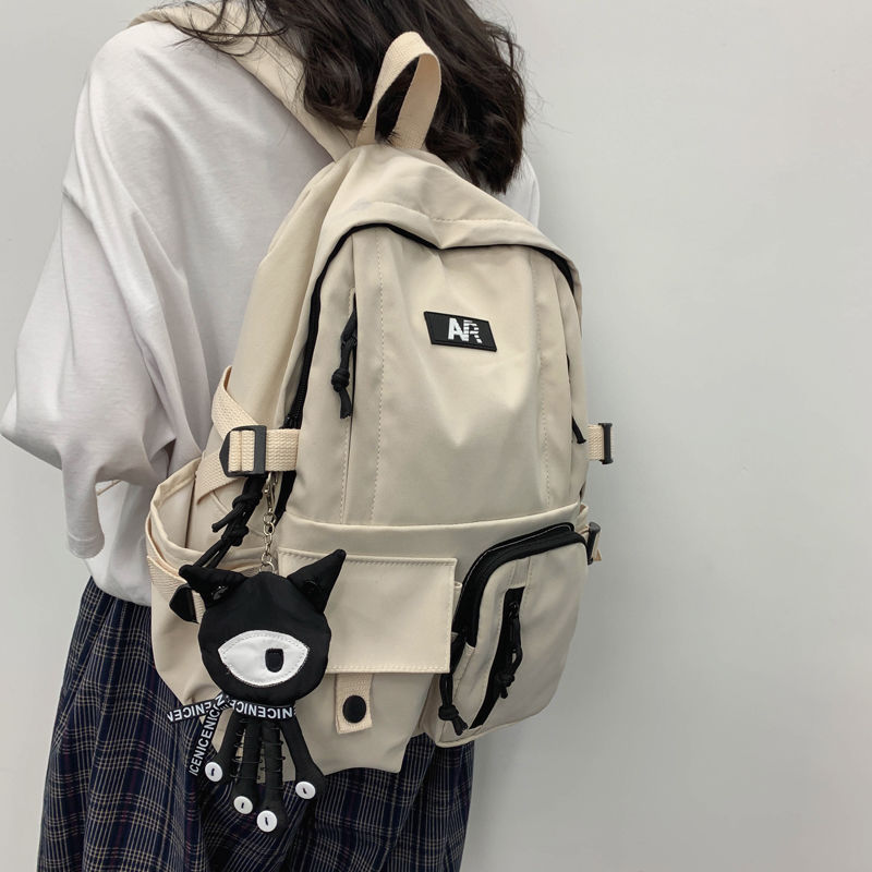 Mochila para estudiantes de secundaria para chicas adolescentes, bolso escolar grande de nailon sólido