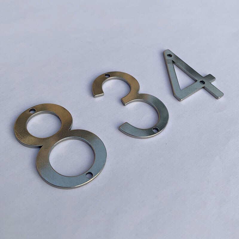 50mm Stainless Steel House Numbers With Screws Metal Digital Label Doorplate Door Plaque Number Signs For Mailbox Street Numbers