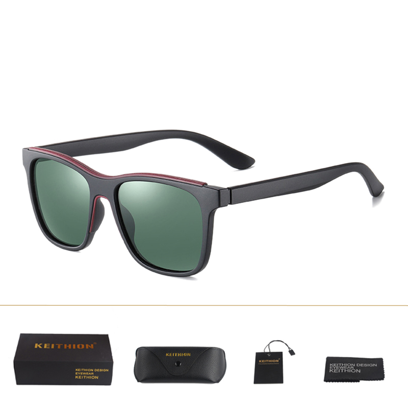 KEITHION Sunglasses Unisex Square Vintage Sun Glasses Famous Brand Sunglases polarized Sunglasses Mirror Feminino For Women Men: Green lens