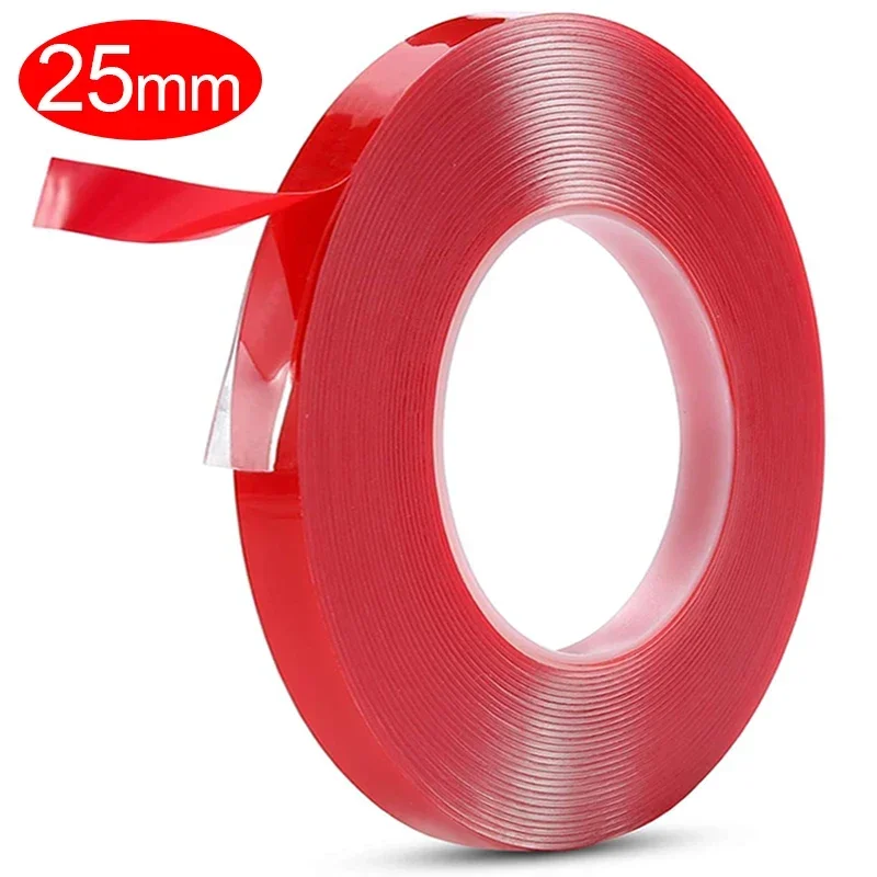 Extra Strong Double Sided Tape Acrylic Transparent No Traces Tapes Heavy Duty Adhesive Tape for Home Office Car Fixed Stickers: Orange