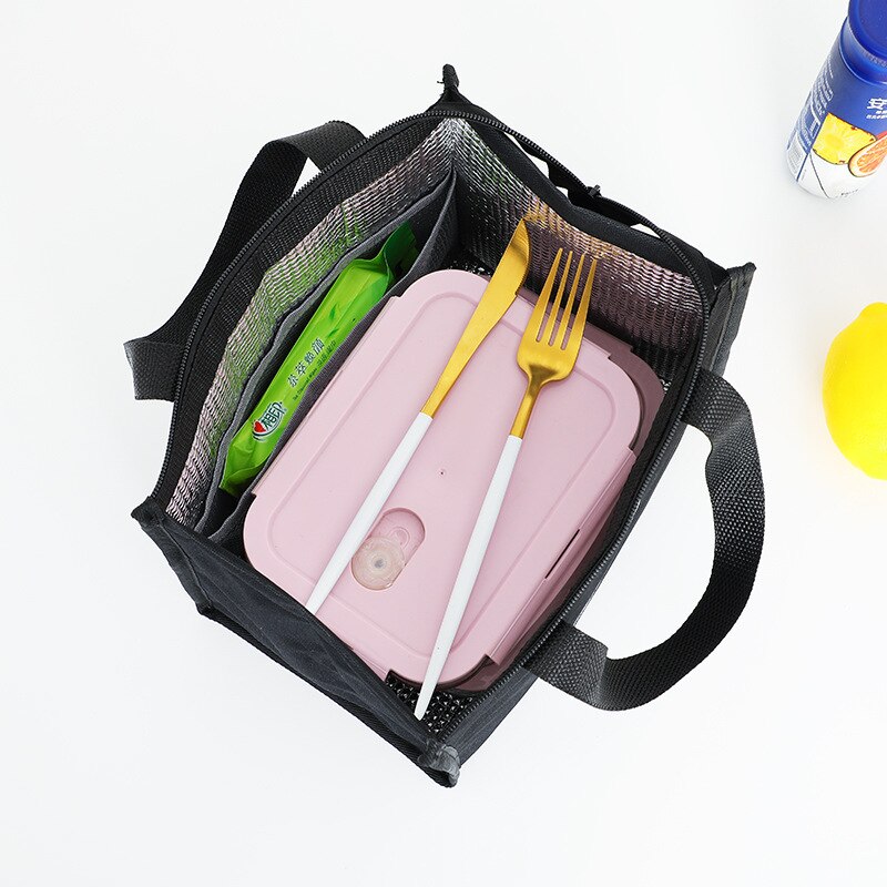 Sac à déjeuner de pour les femmes refroidisseur Portable main fermeture éclair sacs alimentaires étanche pique-nique voyage petit déjeuner déjeuner Thermo sac