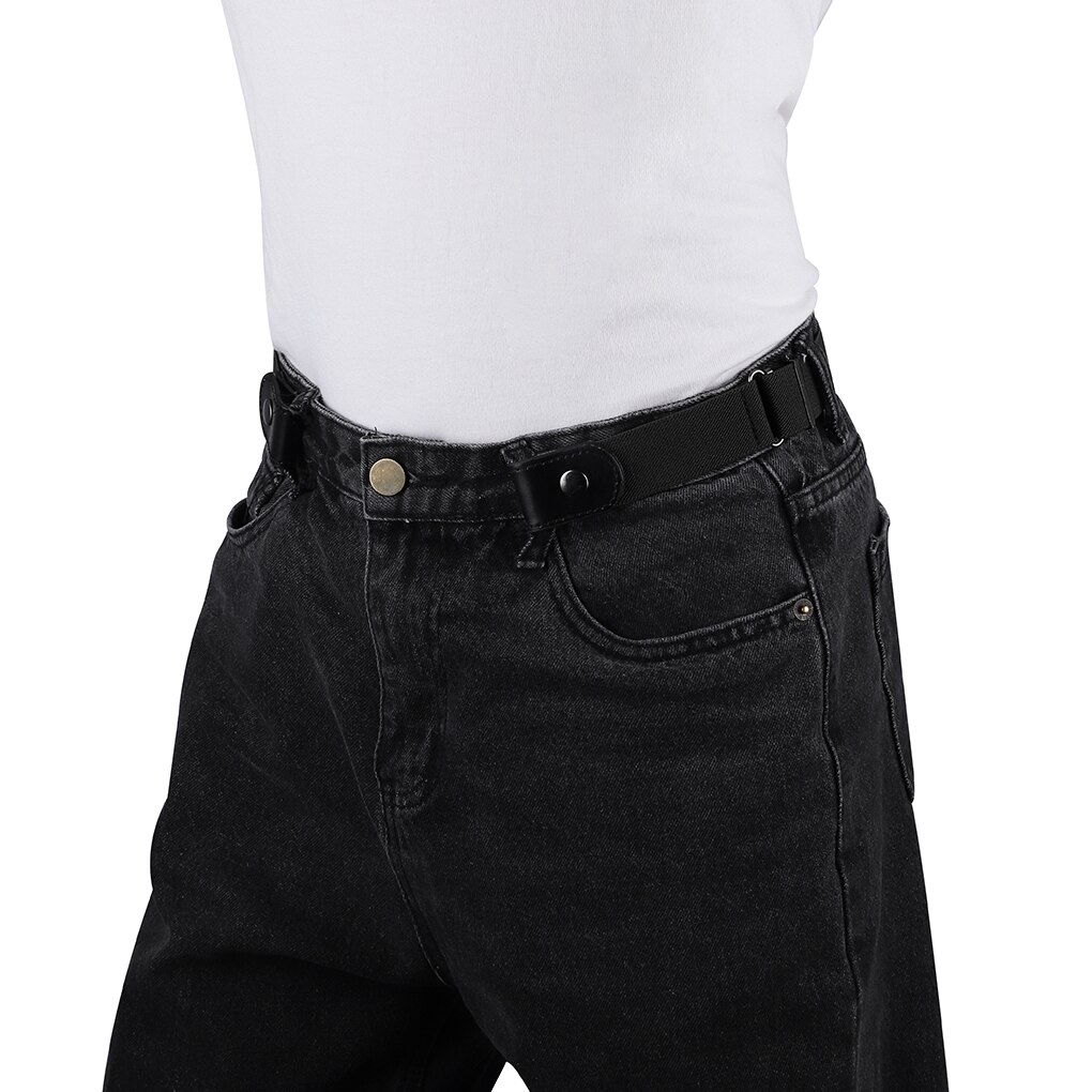 Elastisk usynligt bælte vævet stof sporløst unisex taljebælte moderigtigt jeansbælte