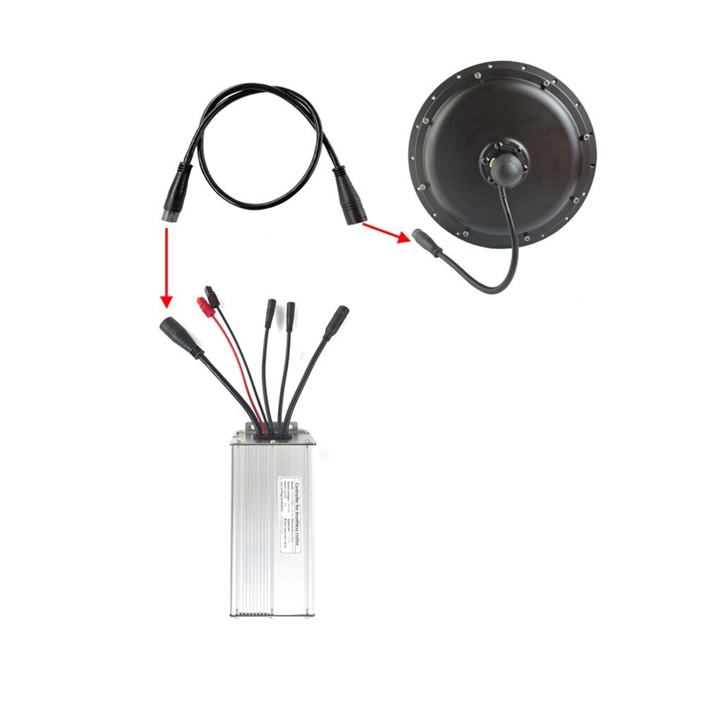 E-Bike Motor Extension Cable Waterproof Plug 9 Pin 1000W Julet 60cm Electric Bicycle Extend Cord Line Wire Cycling Parts