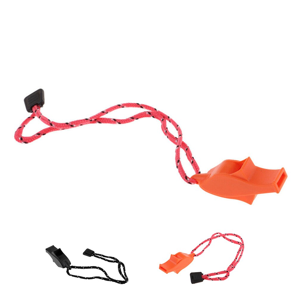 10Pcs Match Whistle Plastic Outdoor High Decibel Camping Emergency Whistle with Lanyard