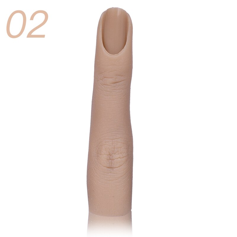 Nail Art Training Hand False Finger Natural Nail Tips Manicure Practice Model Nail Display Silicone Finger Makeup Tool: 02
