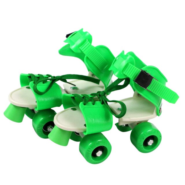 Maat Verstelbaar Kinderen Rolschaatsen Dubbele Rij 4 Wielen Schaatsen Schoenen Schuiven Inline Skates Kids Roller Sneakers -40: green