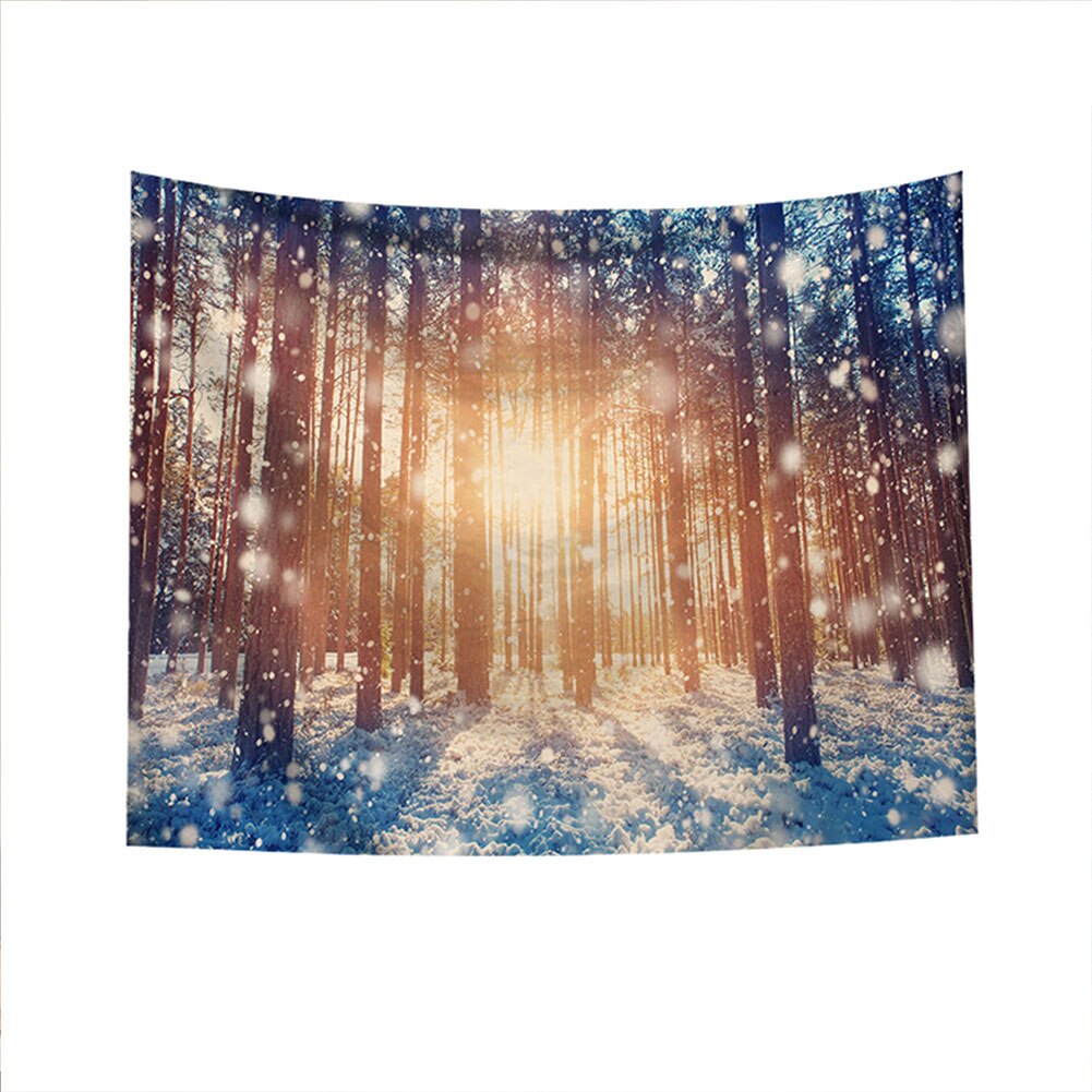 Neue Jahr Wandbehang Tapisserie, Frohe Weihnachten Baum Rentier Schneeflocke Wald Wandteppich für Schlafzimmer, Wohnzimmer, Wohnheim: 1