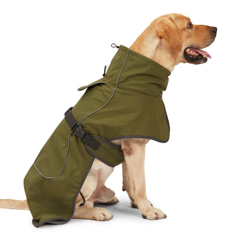 Kläder för stora hundar vintervarma stor hundväst jacka vattentät husdjurshund kappa vinthund doberman kläder för medelstora hundar: Xl / Mörkgrön