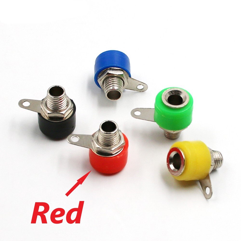 4Mm Banana Binding Post Socket Plug Adapter Diy Rood Groen Geel Blauw: Red