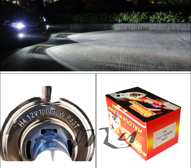12v iluminación h4 100w 4300k 6000k coches blanco puro amarillo bombillas halógenas para faros antiniebla estilo