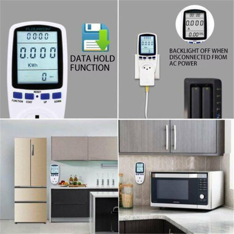 Digital Wattmeter LCD Energy Monitor Power Meter AC 230V Electric Test Energy Meter Measuring Outlet Power Analyzer