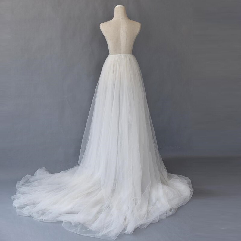 Zwarte Afneembare Tulle 5 Lagen Voor Bridal Overlay Rok Voor Bruiloft Rok Elastische Lange Tulle Over Rok Afneembare Rok