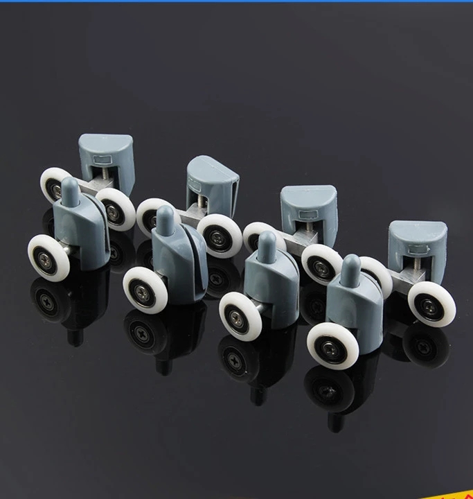 8 STKS Wielen Kit Voor Douchecabine Deuren Wiel 23 25 27mm Top Bottom Dubbel Met Knop Mount voor Glas