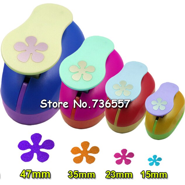 1.5cm-7.3cm flower shape of craft punch paper punches scrapbooking punchers DIY handmade paper cutter EV foam hole punch: 4pcs Fiveflower