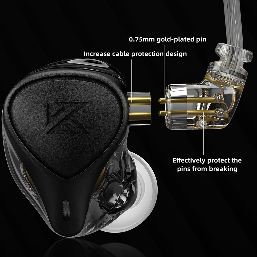 Kz zex pro in-ear hifi headset elektrostatisk +dynamisk+balanceret øretelefon støjreducerende sportsspil aftageligt kabel kz edx eds
