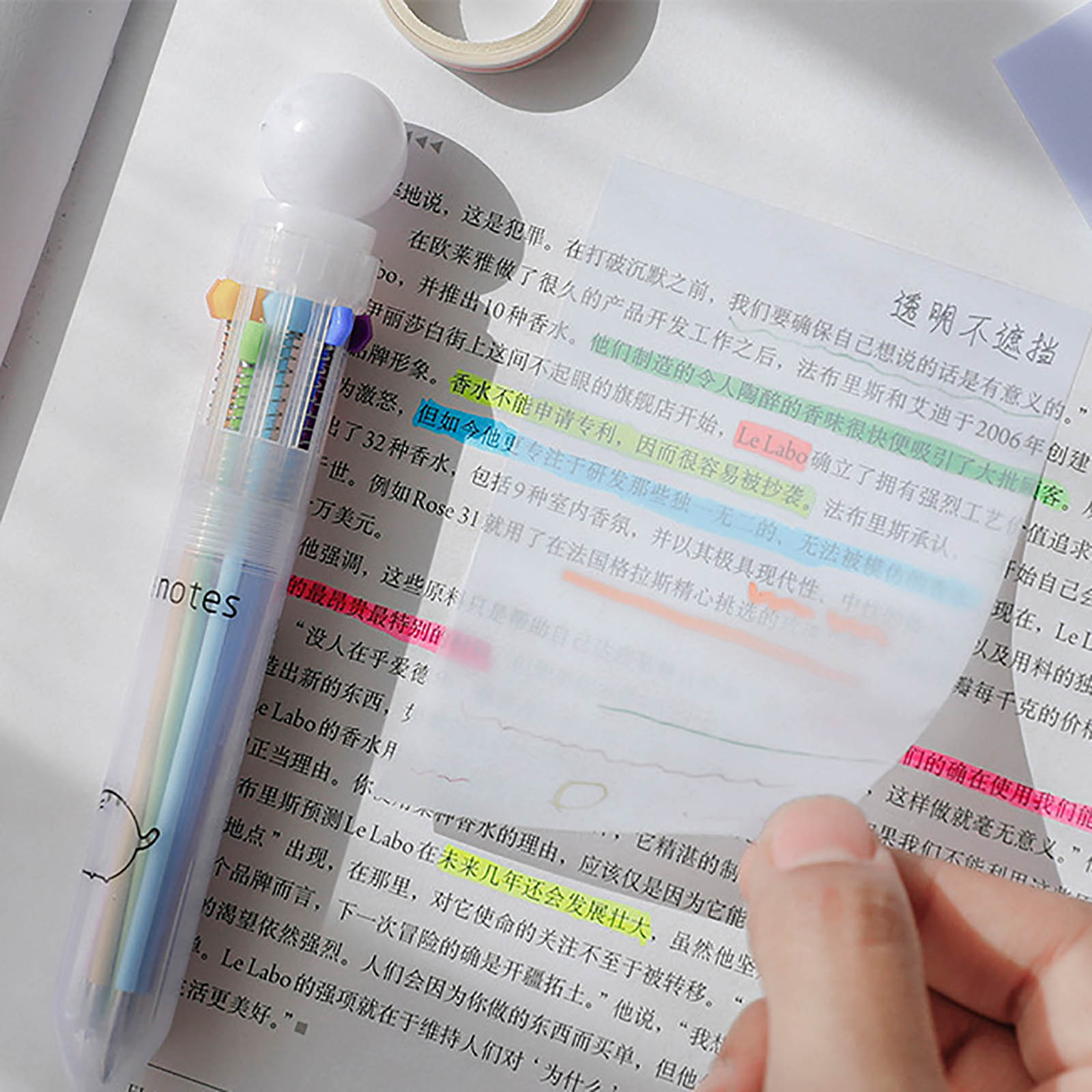 50 Sheets/Pack Transparent Self-Stick Notes Waterproof Sticky Note Daily List Paper School Office Stationery Supplies