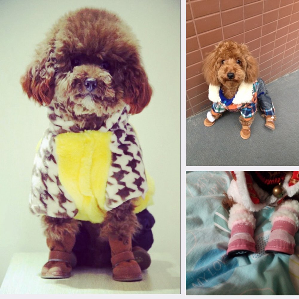 S-XXL Winter Warm Schoenen voor Honden 4 stks/set Leuke Hond Laarzen Sneeuw Wandelschoenen Katoen Blend Puppy Sneakers Dierbenodigdheden