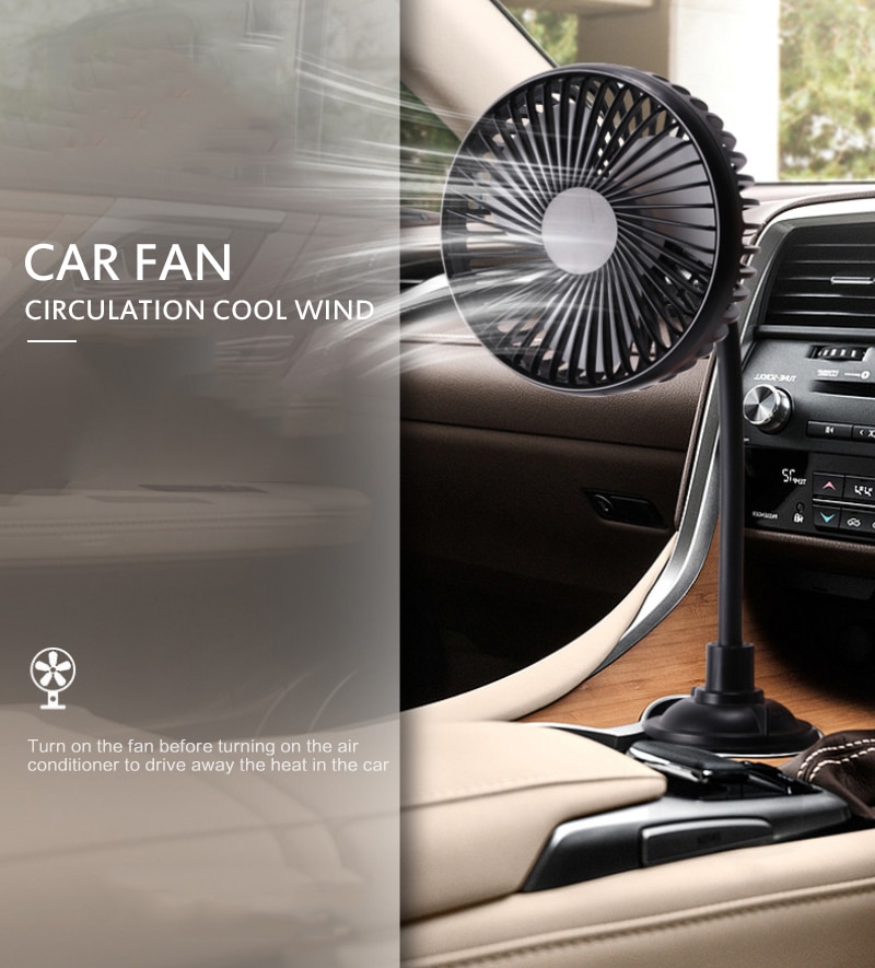 Auto Fan Cooler 360 Graden Roterende Stille Auto Air Vent Conditioner Fan 3 Speed Verstelbare Mini Usb Fan Cooling Stille blazen