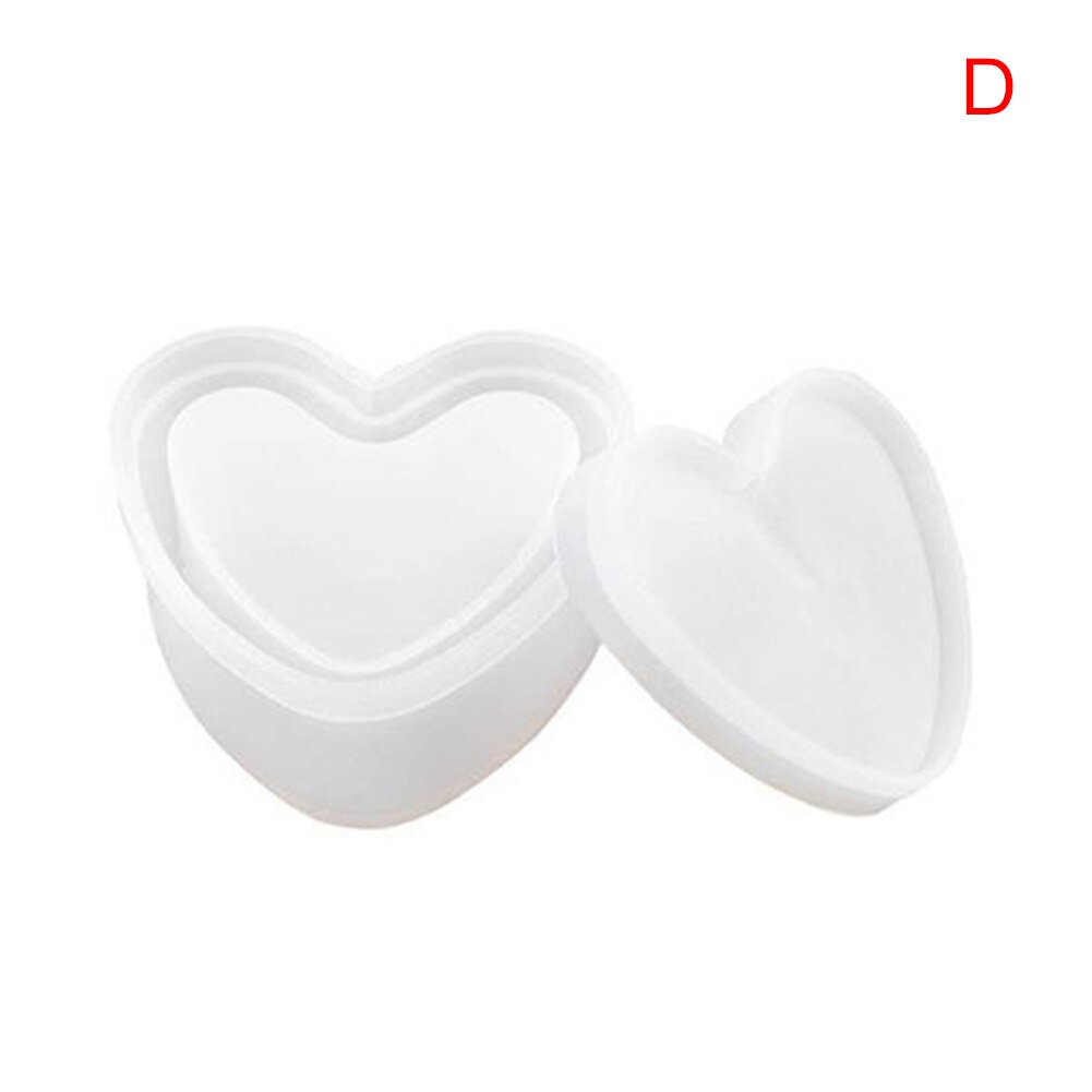 Box Resin Molds Jewelry Box Molds Square/Round/Hexagonal/Heart/Flower Shape DIY Storage Box Silicone Resin Molds VDX99: d