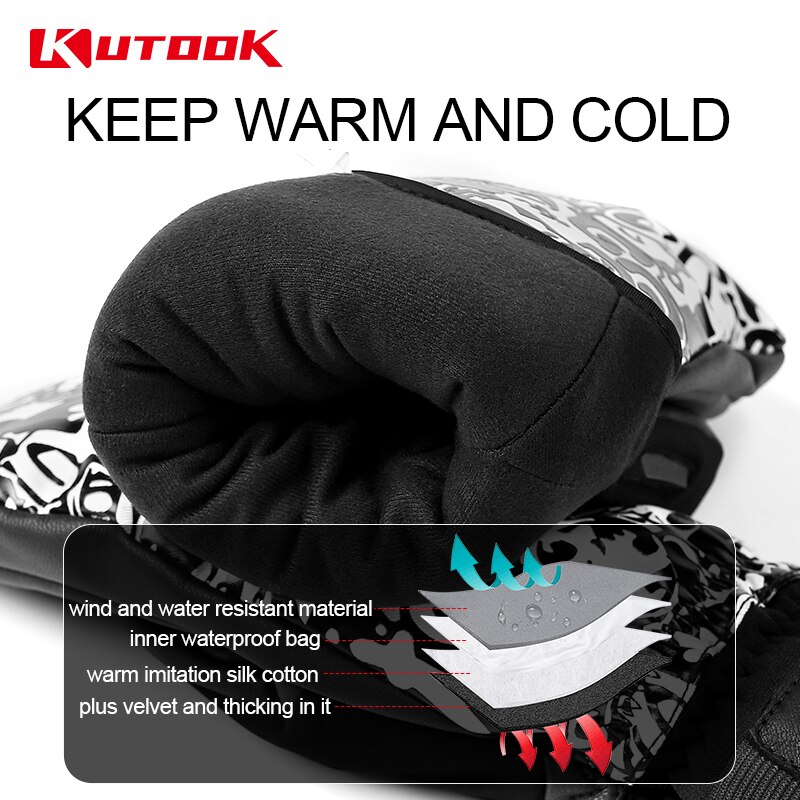Guantes de esquí KUTOOK, guantes de esquí para invierno térmico, impermeables, a prueba de viento, para mujer y hombre, guantes cálidos para deportes al aire libre