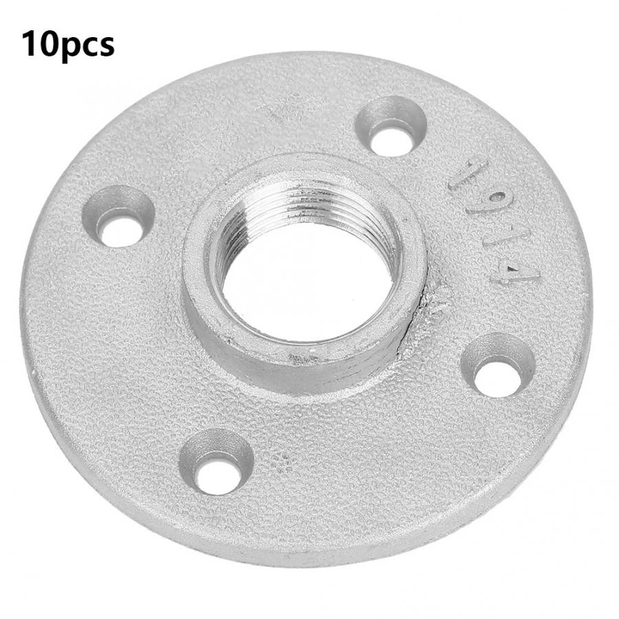 10Pcs DN20 3/4" flanges industrial pipe fittings Wall Mount Floor Flange Piece 4 Holes Flange Base Hardware Tools