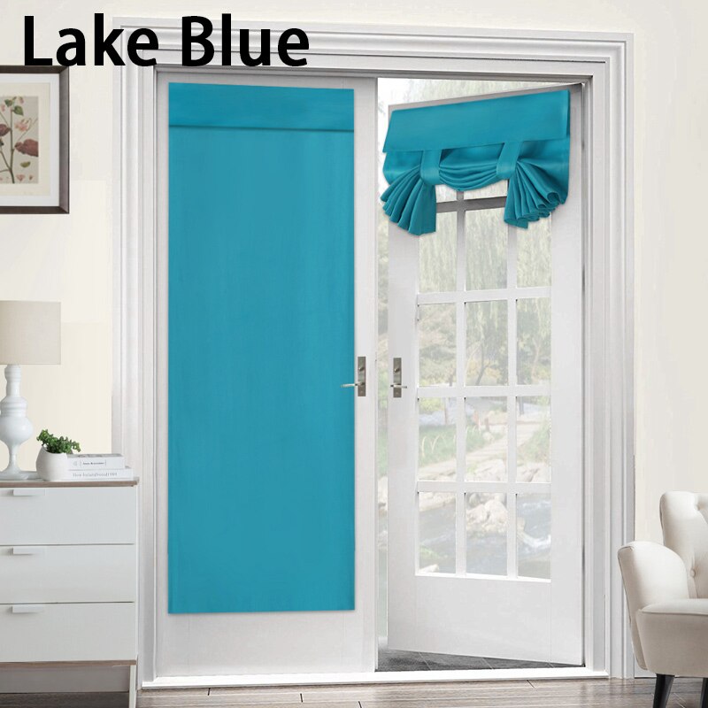 1 Panel Blackout Door Curtains Privacy French Door Curtain Shades Window Curtains Thermal Insulated 26 X 68 Inch Darkening Cur: Lake Blue