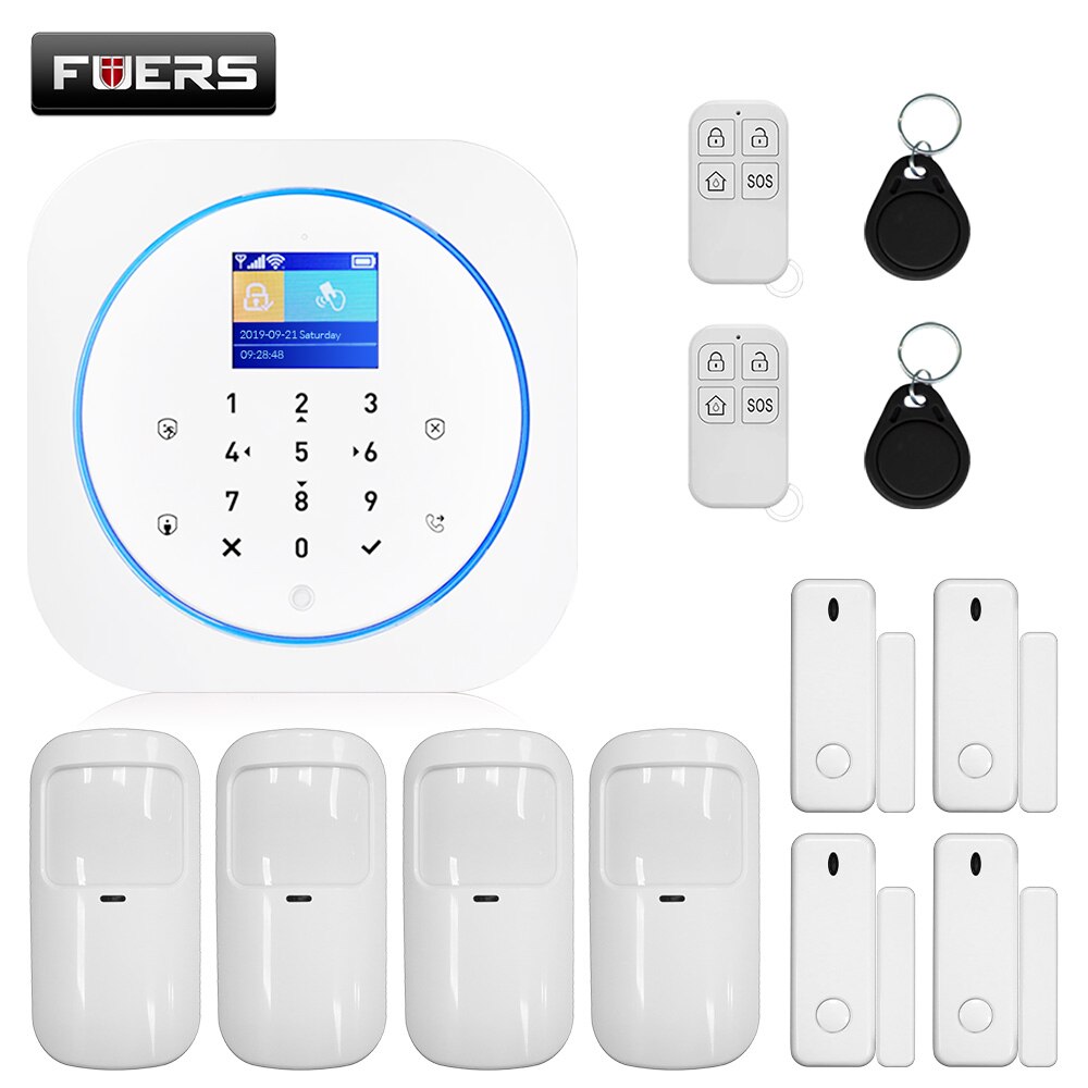 KERUI G12 GSM/WIFI Alarm System Full Touch RFID Card Panel Home Security Alarm Host Wireless APP Control Muti-language Support