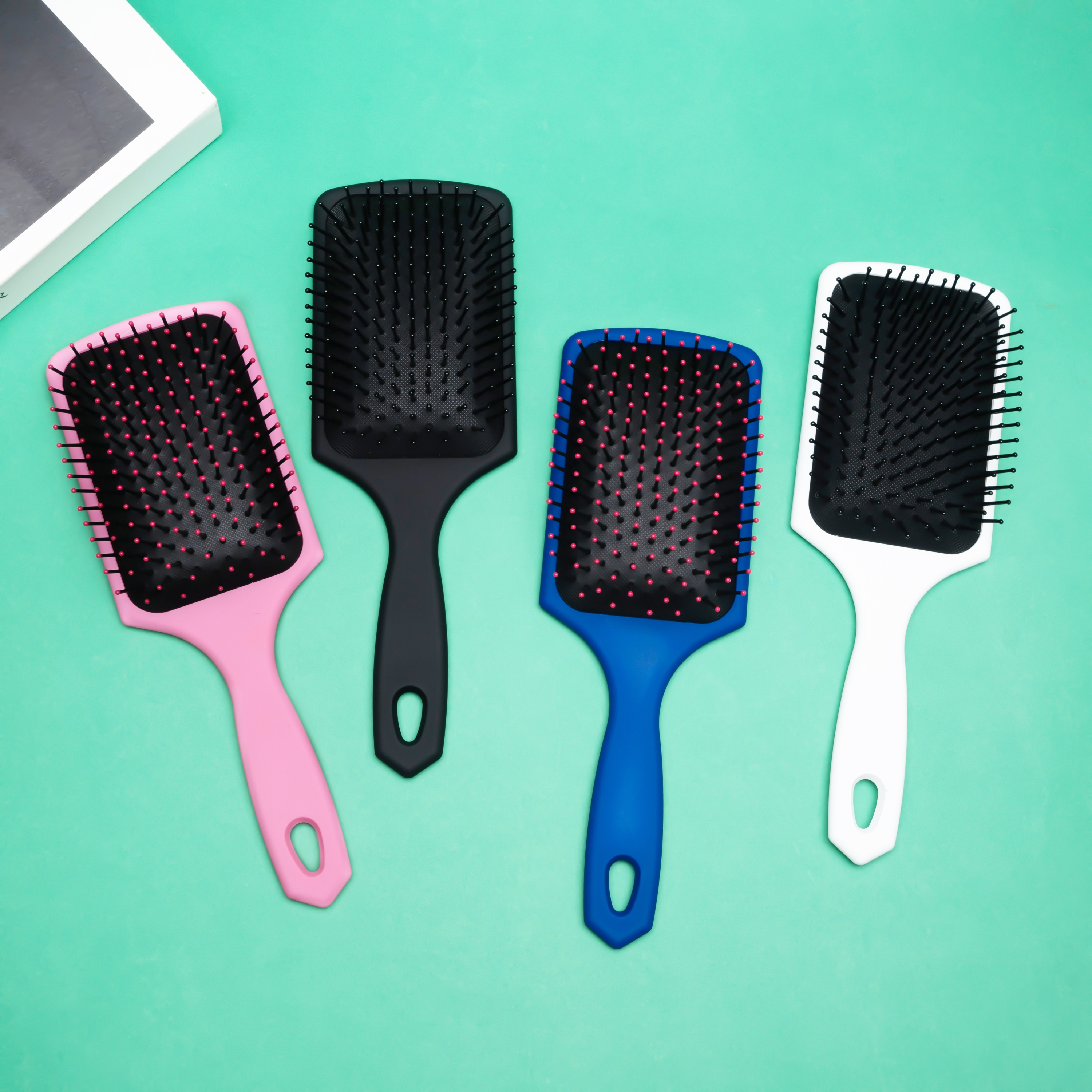 Cepillo de paleta para desenredar ligero con cojín de aire, masaje de cabello largo y grueso y rápido, reduce la tensión en el cabello