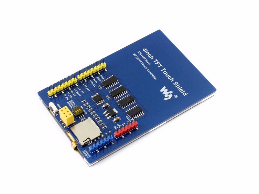 4inch Touch LCD Shield for Arduino Resistive 480x320 resolution Standard Arduino interface Controlled via SPI Micro SD slot