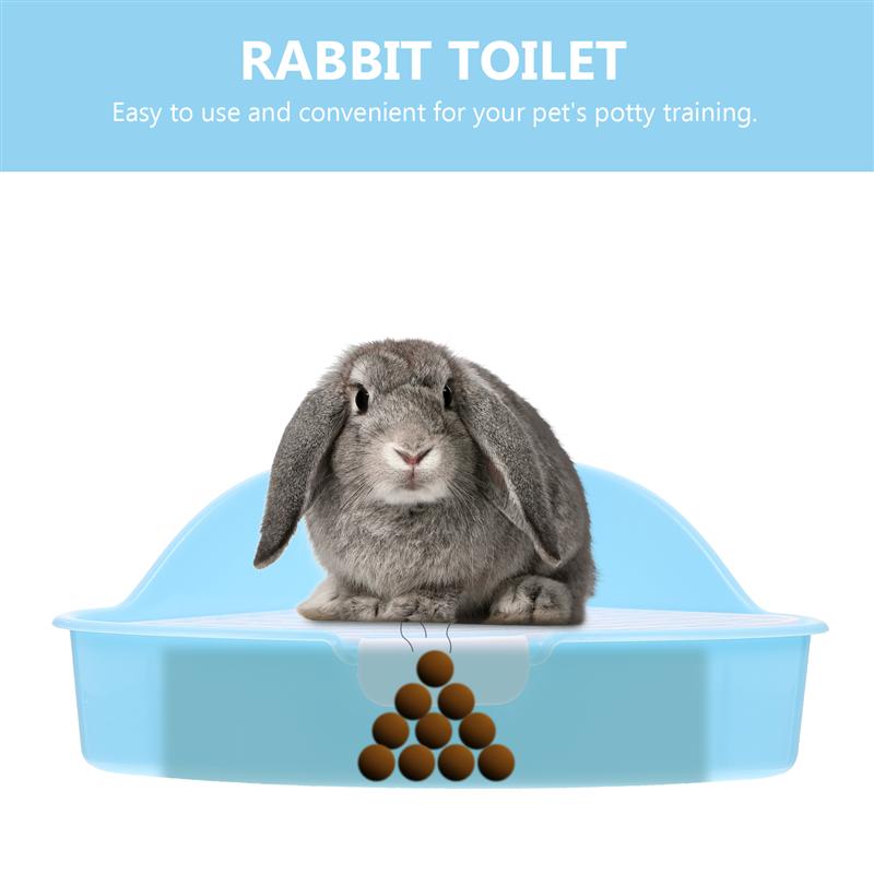 1 bac à litière en forme de Triangle pour animaux de compagnie, petit format, pour lapin, Chinchilla, cochon d&#39;inde