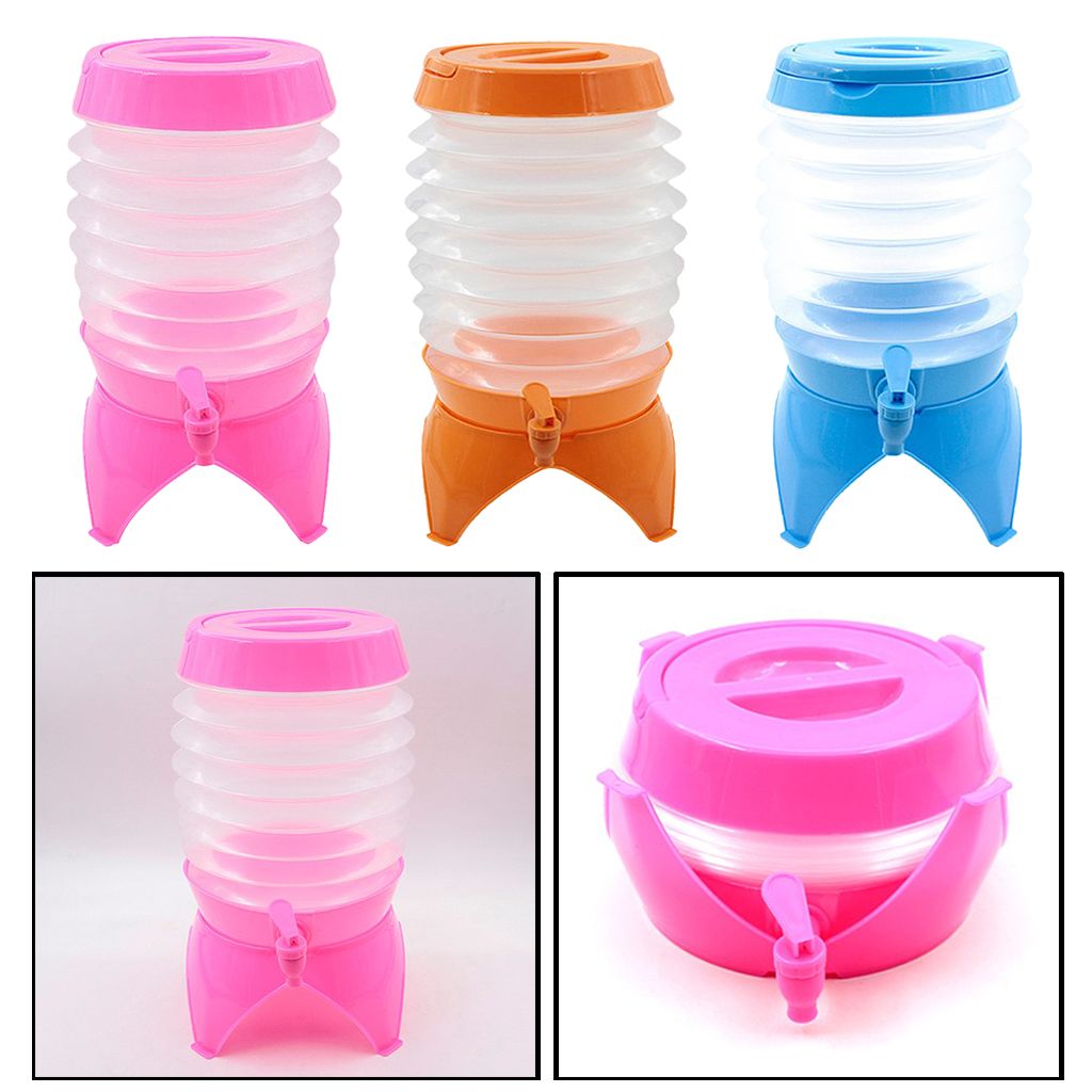 Travel Camping Collapsible Camping Water Container Sports Water Jug Carrier Can Folding Bucket with Spigot - Water Jug Dispenser