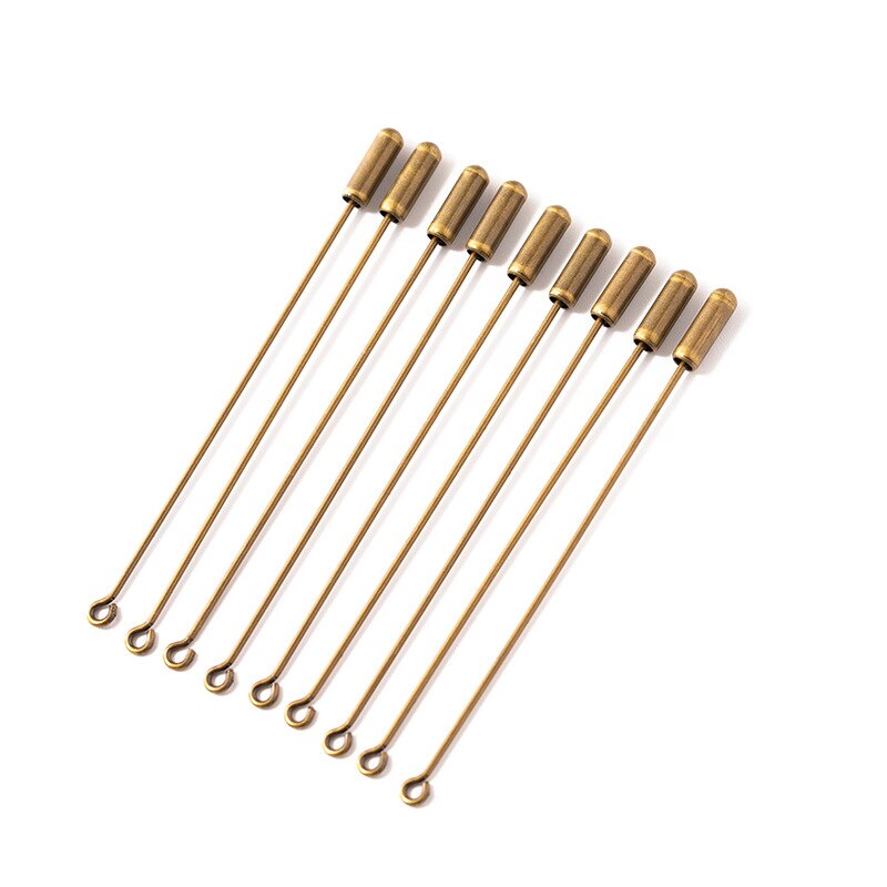 10 pièces 5cm cylindre colle sur tampon revers bâton broche embrayage boutonnière broche acier inoxydable broches bijoux: MULTI