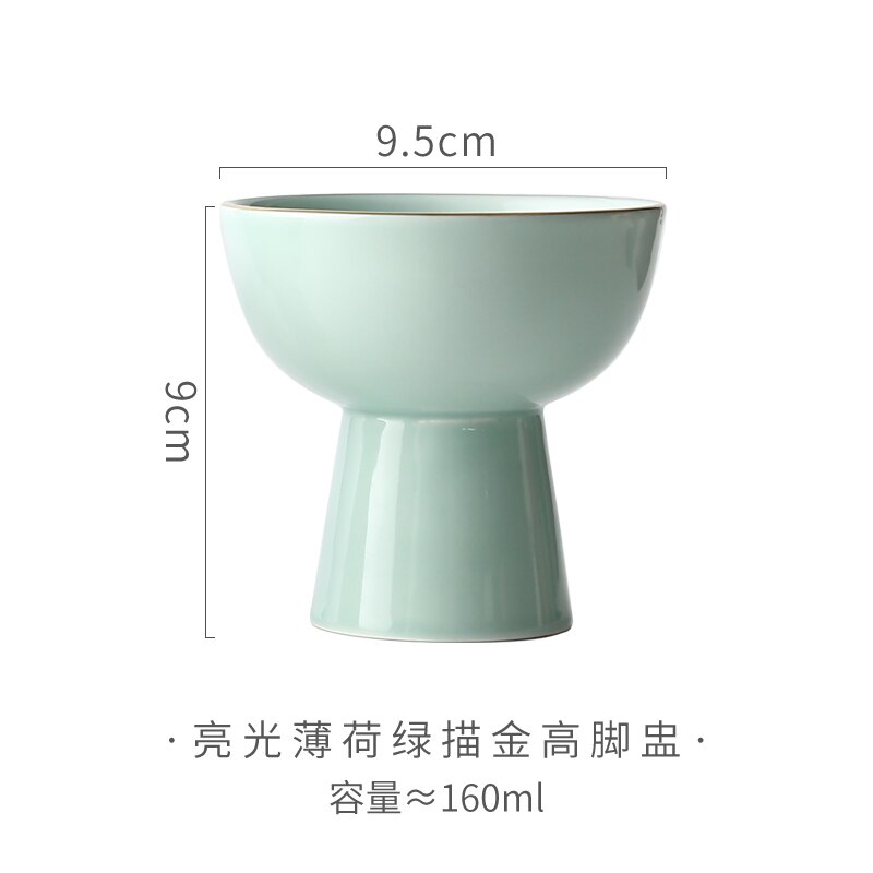 Ceramic High-leg Dinner Plate Fruit and Vegetable Salad Plate Seasoning Dish Restaurant Hotel Service Supplies Exquisite: C