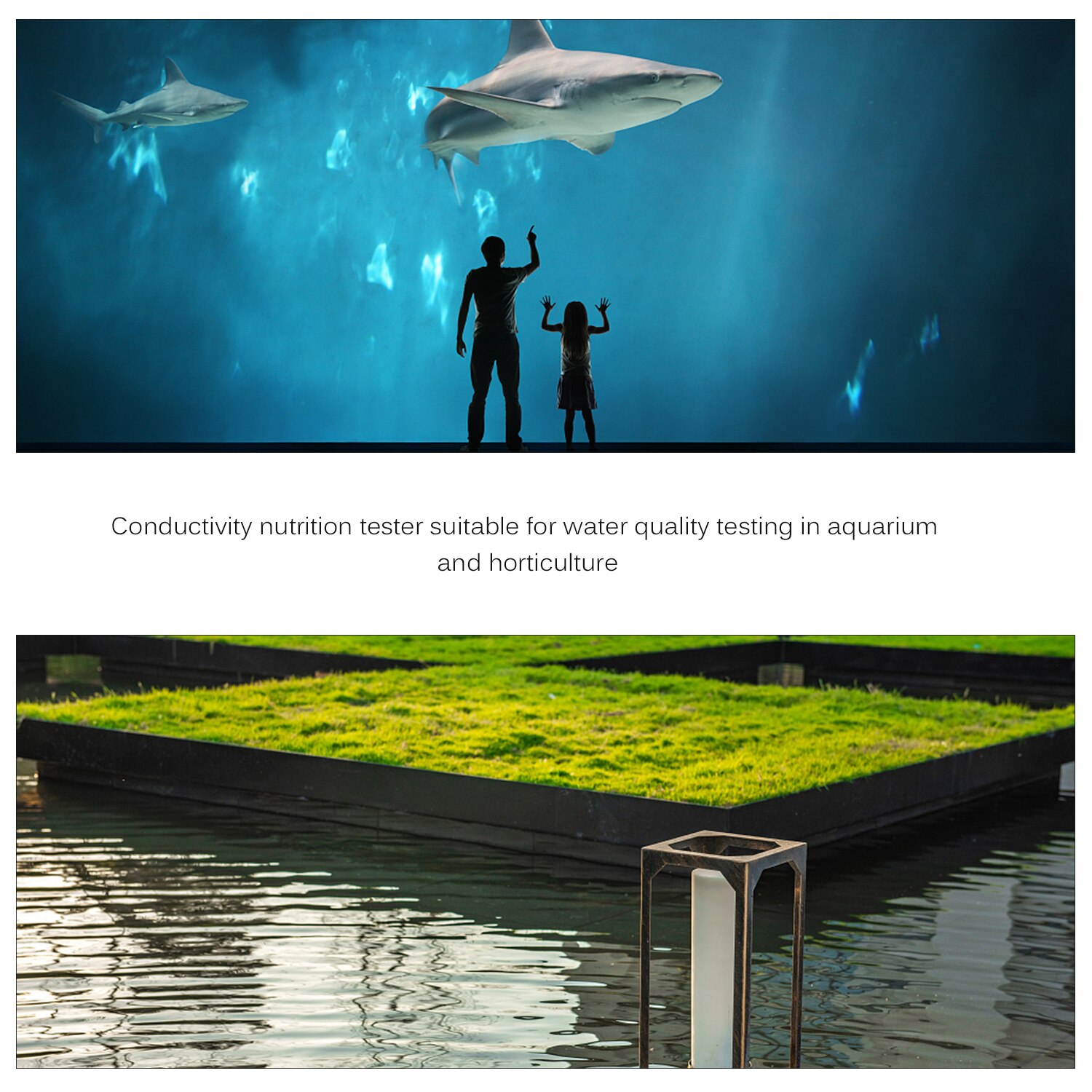 Electric ECO Stick EC/CF/PPM Meter Two-in-one Water Tester Nutrition Analysis Conductivity Tester Nutrition Stick for pool Lake