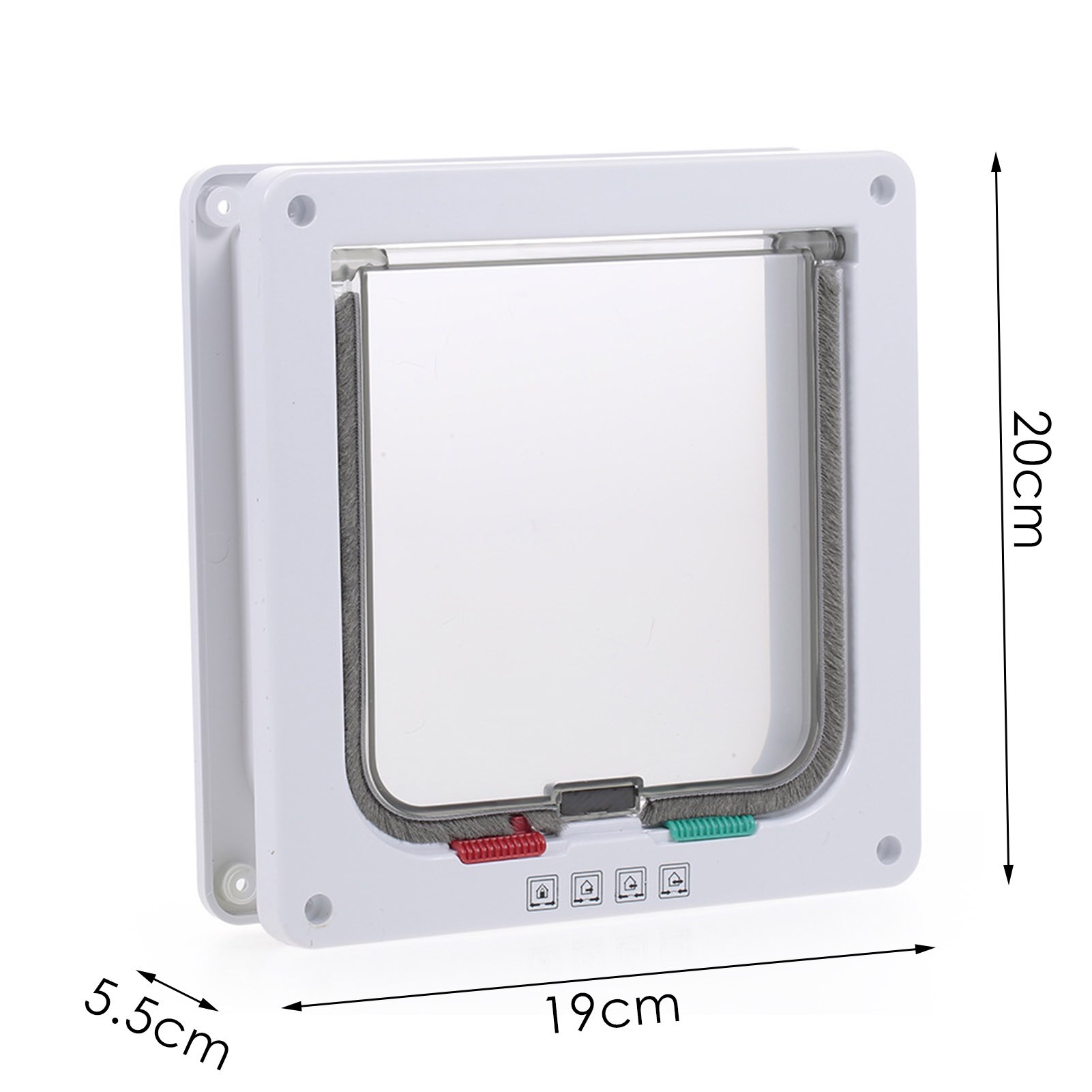 Smart Pet Door 4 Way Locking Security Lock Plastic Dog Cat Flap Door Controllable Switch Direction Doors Small Pet Supplies