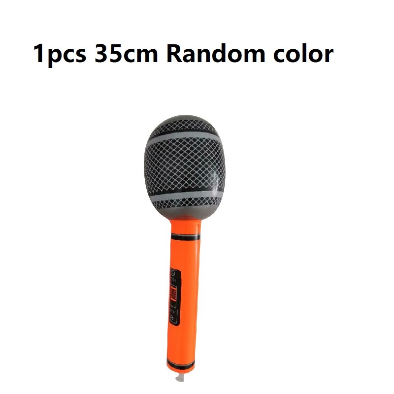 Inflatable Mic Microphone Blow Up Karaoke Water Sports Swimming Toy Party Toy Prop Kids Summer Pool Accessories 35cm/80cm: 35cm Random color