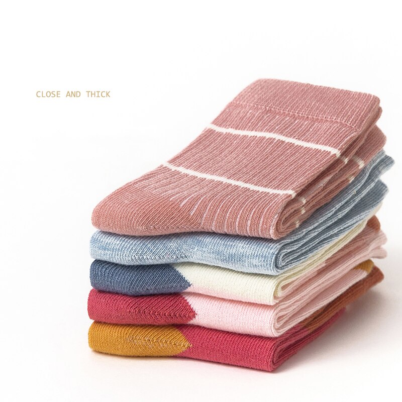 5 Paren/partij Kids Sokken Herfst Winter Katoenen Baby Sokken Warm Animal Leuke Mooie Kinderen Sokken Meisjes Regenboog Sokken