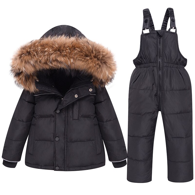 Kinderen Donsjack Pak Tweedelige Kleding Set Peuter Kids Jas + Romper Dikke Warme Winter Dragen 2-5 Jaar Bontjas