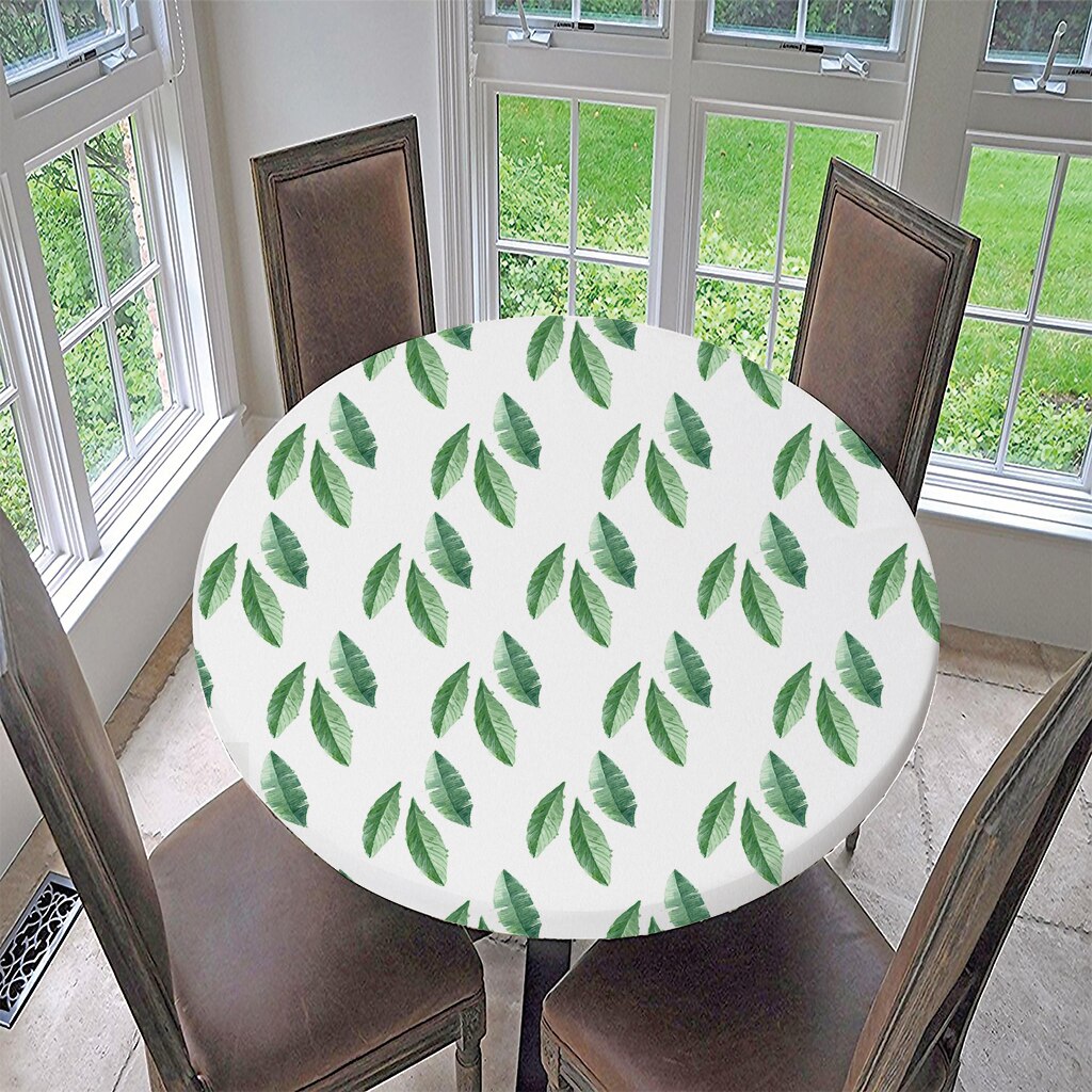 Couverture de Table ronde élastique | Imperméable, antidérapante, nappe de Table à motif classique: D - 150cm (60 Inch)