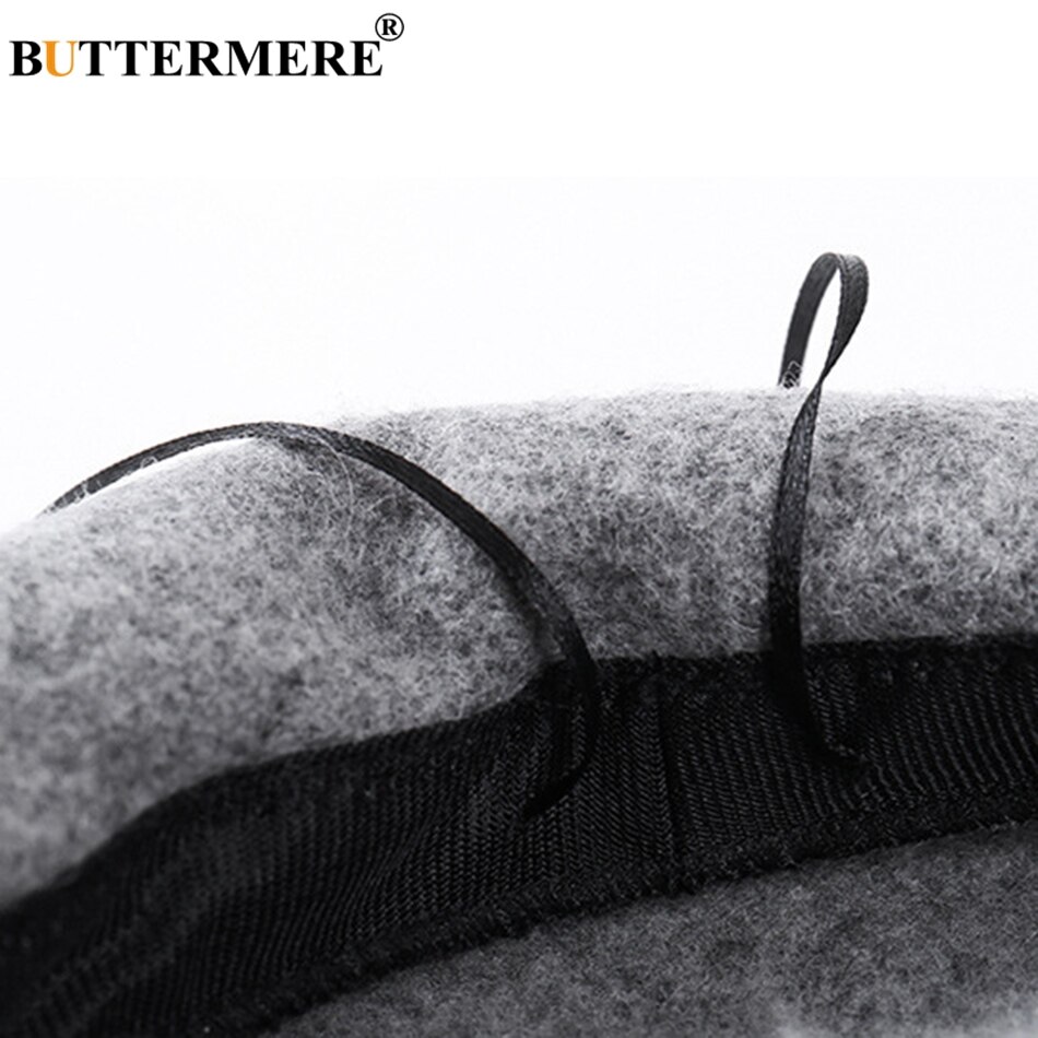 BUTTERMERE Women Wool Beret Hat Winter White Artistic Hats Ladies Solid Color Cashmere Soft Female French Painters Hats