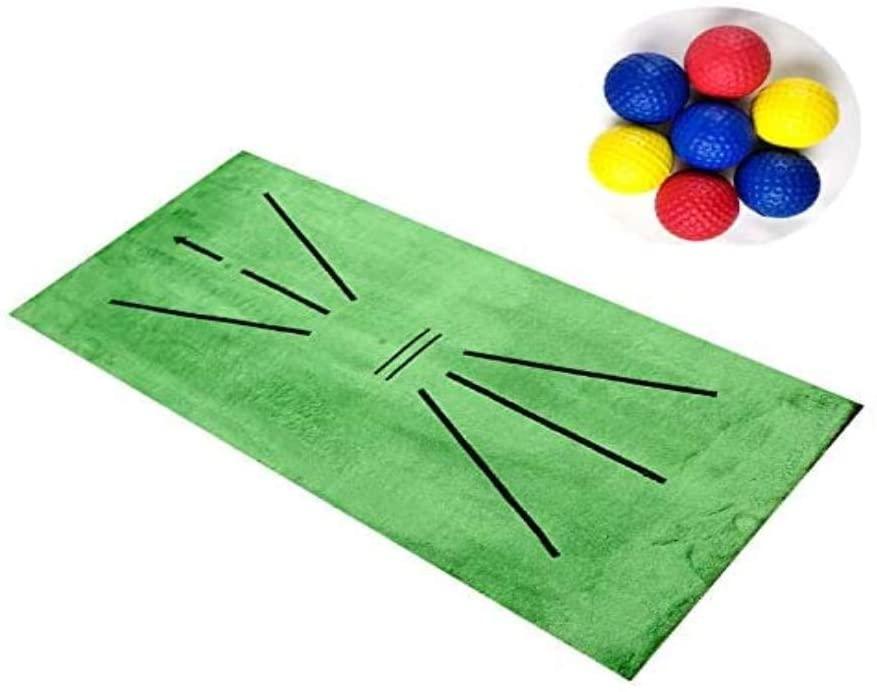 Golf trening matte for swing deteksjon batting i døren golf spill golf praksis trening hjelpemiddel hjemmekontor utendørs matte pad: Matte med ball