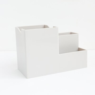 Multi-fonction 4 grilles porte-stylo de bureau conteneur organisateur de bureau papeterie carré stylo porte-crayon boîte de rangement en plastique 1PC: b