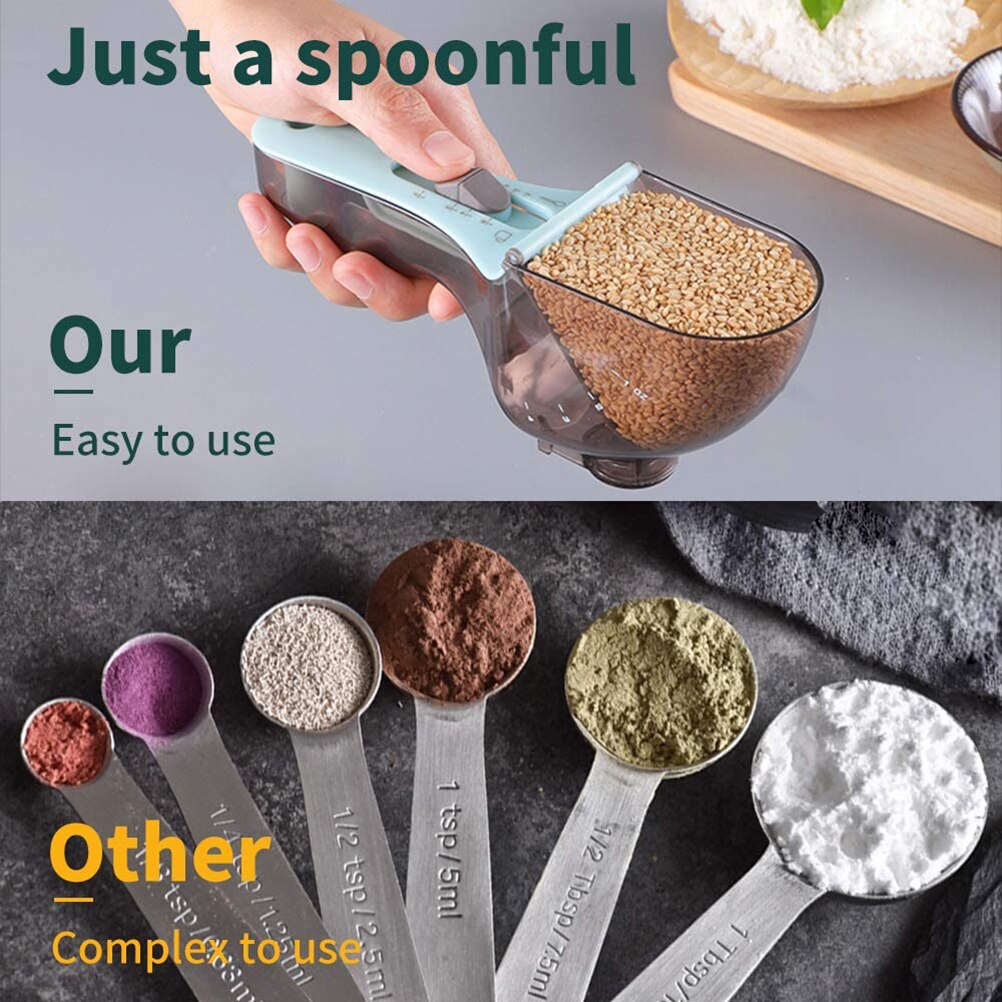 1/2PCS Adjustable Measuring Spoons Kitchen Tool Plastic Scale Measuring Spoons Set