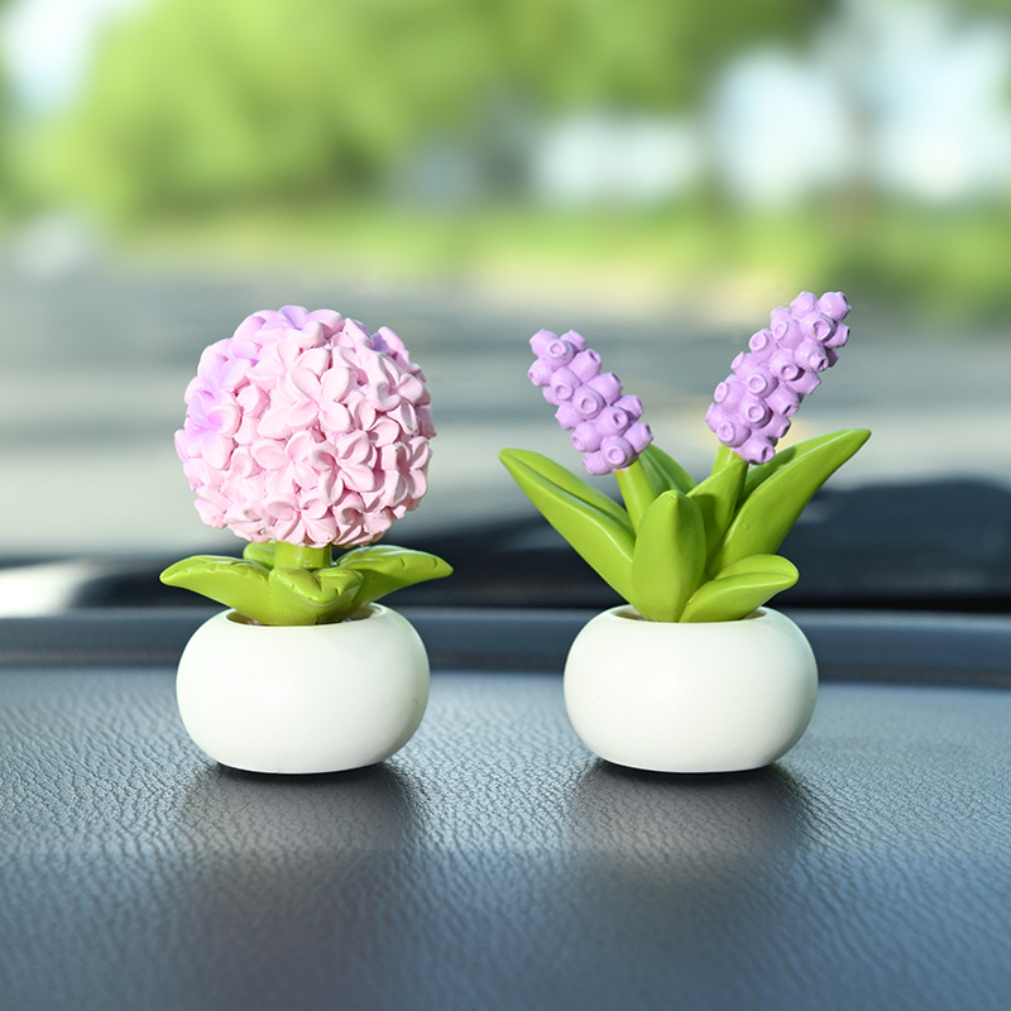 Mini flower pot decorative item, resin decoration, suitable for use on a work desk or as a small decorative item for a cross-bor