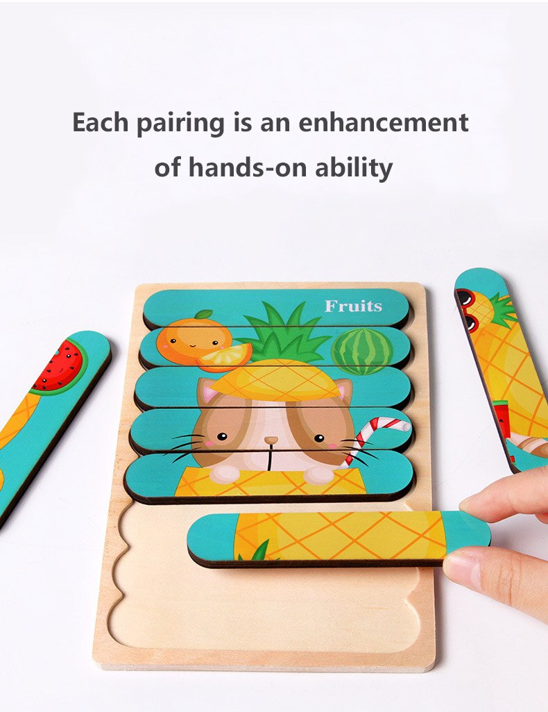 Popular Children's Puzzles Montessori Toy Educational Enlightenment Animal Car Wooden Puzzles Children's Toys Kids
