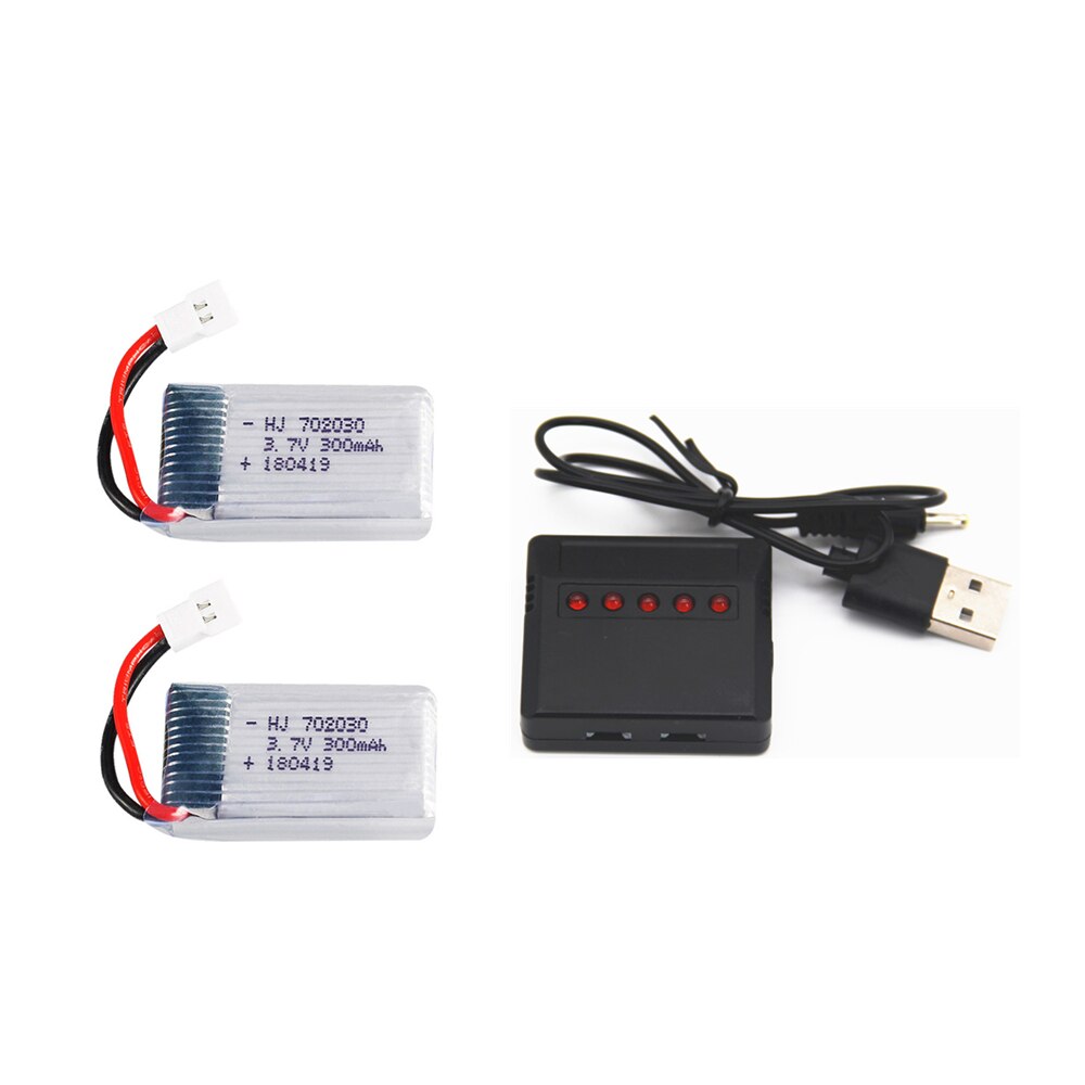 3.7V 300mAH Lipo Battery With Charger For Udi U816 U830 F180 E55 FQ777 FQ17W Hubsan H107 Syma X11C FY530 RC Drone Battery: 2pcs with 5in1