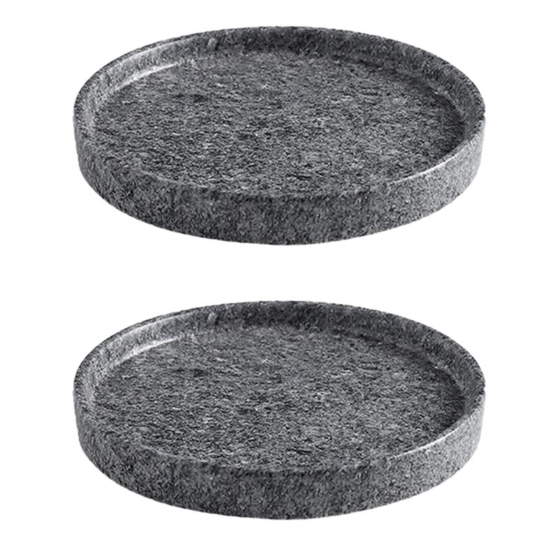 2 Stuks 11.5/15Cm Keramische Bloempot Lade Bloempot Lekbak Keramische Cement Bloempot Base Tray Voor Tuin balkon: 11.5x1.5cm  Grey