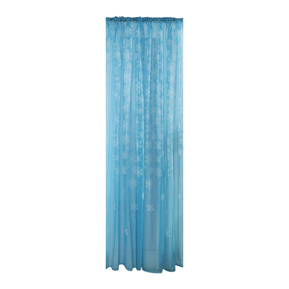 1Pcs Wit Gordijn Stoffen Sheer Sneeuwvlok Borduren Tulle Voor Woonkamer Gordijnen Voor Slaapkamer: Sky Blue 